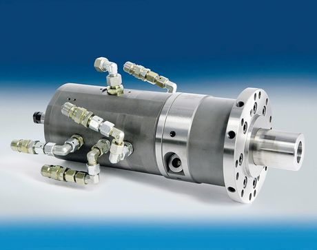 Special clamping cylinder with 6-times oil distributor